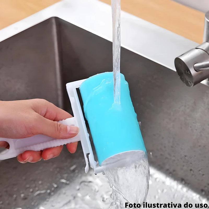 Rolo Lavável Para Remover Sujeira, Poeira, Fiapos e Estofados e Kit Multiuso Durável.