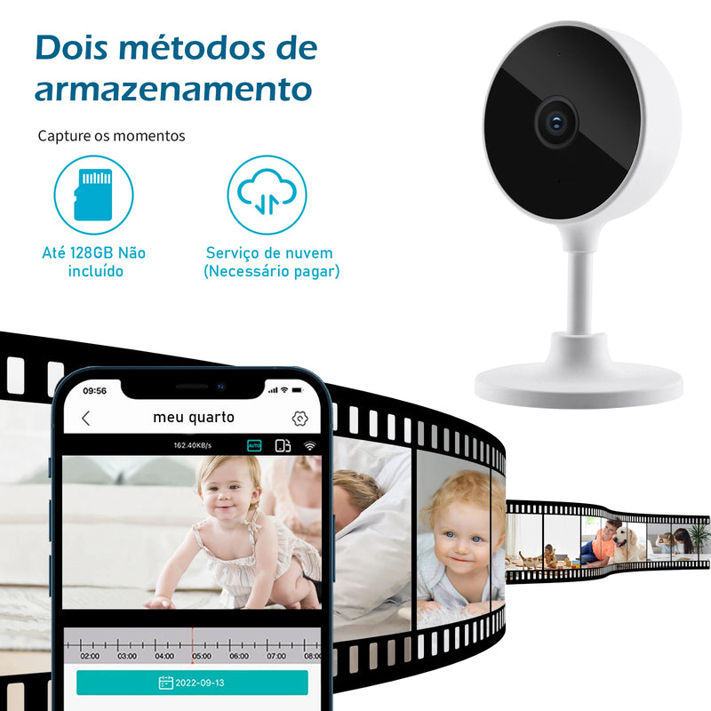 Câmera de Segurança WiFi para Casa - Visão Noturna