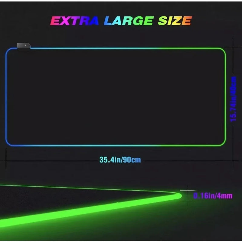 Mouse Pad Gamer Extra Grande Led Rgb 90x40 Cm